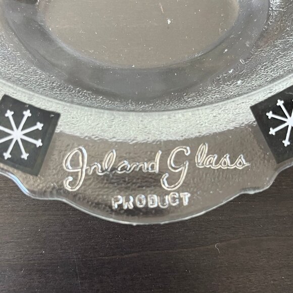 Vintage Glass Meat Platter // Atomic Snowflake Trim // Inland Glass Co. - Picture 6 of 7